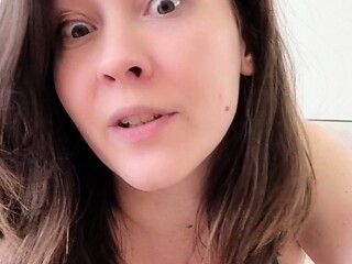 Brunette solo darling masturbating at home