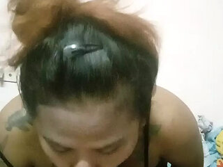 Hot Asian girl give a good blowjob