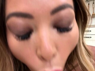 Perfect blond making solo masturbation
