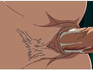 Hentai Anime - Girl Masturbates And Swallows Neighbors Cock With Her Hairy Pussy