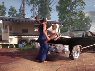 Girl Fucked on a Chevy Impala: 3D Porn