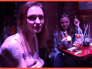Wild Czech foursome in bar with great Tits