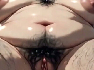 Massive SSBBW Gagged on Bed - Scared & Extremely Wet Hairy Pussy