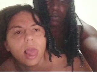 Amateur POV blowjob after a BBC fucking