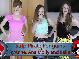 The Strip Pirate Penguin loser's ass turns red and jiggly
