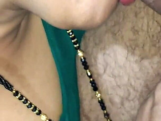 Indian Hot Bhabhi Sucking Dick in Green