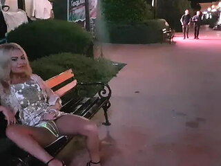 Masturbation in Front of Tourists in Public Central City, Pee on Street