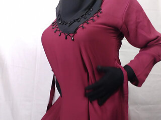 Beautiful Amena Bhabhi has sex indoors wearing a burqa and hijab