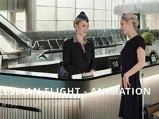 Pussy Masturbation with the flight attendant in 1st class - Animation clone