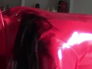 The MILF in a Latex Suit Sucks Cock with Cum in Her Mouth