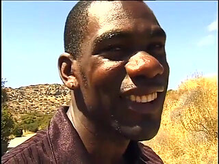 Black Cowgirl Rides a Big Black Cock on the Beach