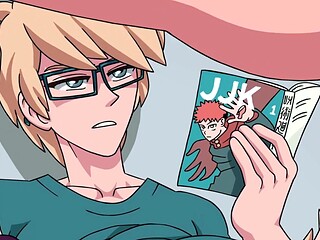 Hot Anime Jock Fucks Nerd in Library