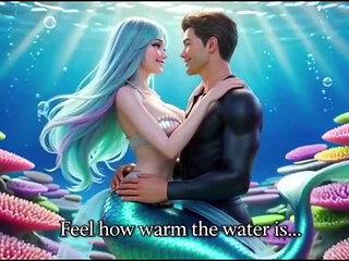 Underwater fantasy where a diver discovers a mesmerizing mermaid
