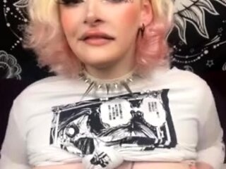 Teagan Tgirl Anal Masturbation With Dildo In Fishnet