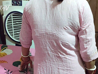 Asian Indian Female Village Young Girl Forplay with Her Boyfriend. Pink Dress, Hairy Vulva and Tight Skin Ass.