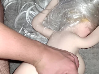 Little Dollie enjoying deep Doggystyle and drippy Creampie