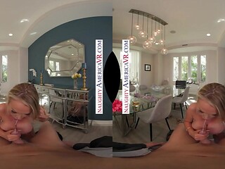 Sultry Nikki Benz rides cock in VR