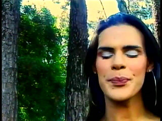 Bottom boy sucks on trannys long stiff cock then gets fucked