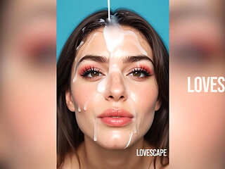 Innocent Blonde Face Flooded - Bukkake Tsunami