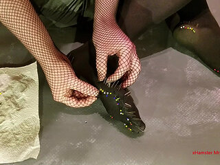 My foot as a pincushion.