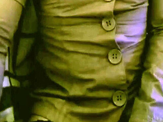 Fuck me in my beige street jacket with big buttons