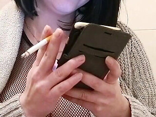 Pregnant MILF Smoking Cigarette