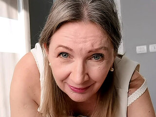 Mature With Huge Natural Bust Gives You Quick Relief Before Going Out (POV Roleplay)