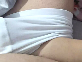 Step mom hand slip into step son underwear touching his dick