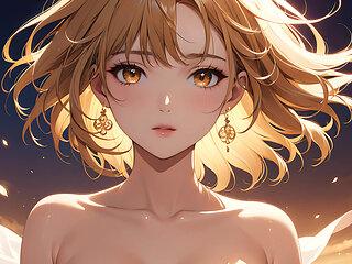Golden Breeze: a Beautiful Young Woman in a Dreamy Glow