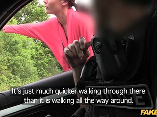 Two cops find a hot blonde with big boobs getting it on in the woods.