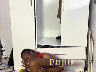 Ebony BBW Shaking Her Big Ass on His Black Cock