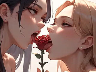 Sunlit Office Bliss: White Goddess & Black Muse Lesbian Encounter