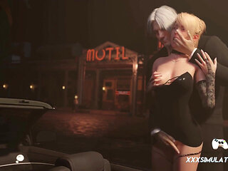 Big Cock Slams Lunafreya in the Backseat