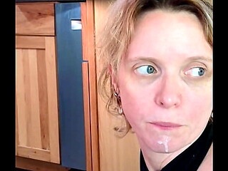 Horny wife fisted on the kitchen counter