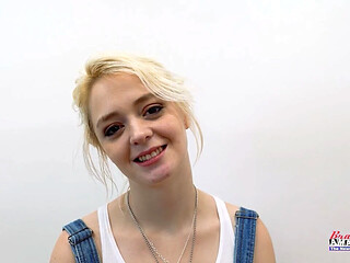 Hot blonde coed gets a sloppy rimjob