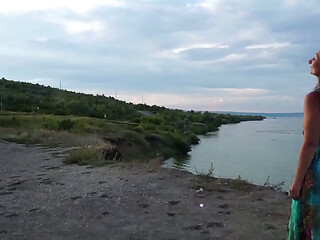 Volga marge in evening
