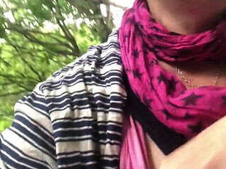 Outdoor Titty Play Whilst Walking in the Great Outdoors