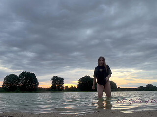 Showing My Body and Having Fun Saying Things in the Evening in an Empty Lake