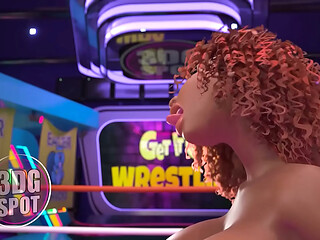 3DGSPOT - Big Titties Girls Do Hard Scissoring During Wrestling Fight! ANIMATED SEX!