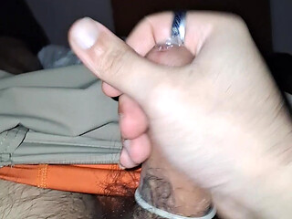 Stroking cock