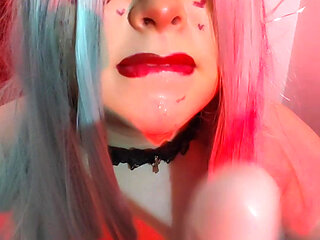 E-girl Sucking and Licking Your Balls