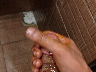 In bathroom big cock