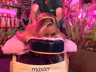 Hot blonde for a hot massage