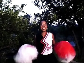 Nasty black cheerleaders pleasuring each other in a heatwave