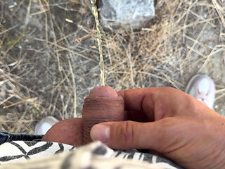 Holiday Piss Outdoors - Afternoon & Evening in the Mediterranean with uncut dick
