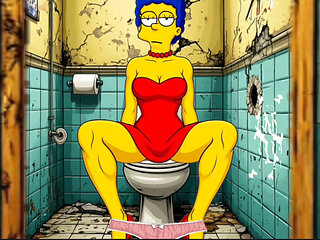 Married Housewife Gets Fucked in a Dirty Toilet. Cartoon Parody
