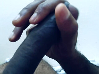 Asian big Black Cock cum shot close up