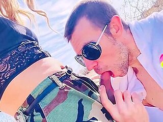 Boy Sucking Trans Girlfriend Cock In Public