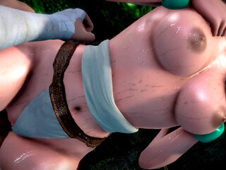 Hot nympho slut with juicy big ass gets intensely pounded in hard anal doggystyle, mouth wide open, swallowing cum and creampie