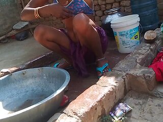 Desi Bhabhi Bathing And Washing The